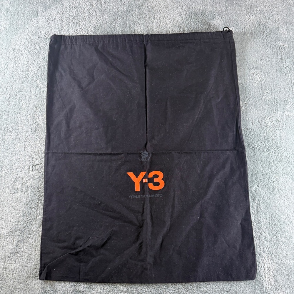 Adidas Y-3 Yohji Yamamoto Black Orange Logo Drawstring Dust Bag 19x24 Large
